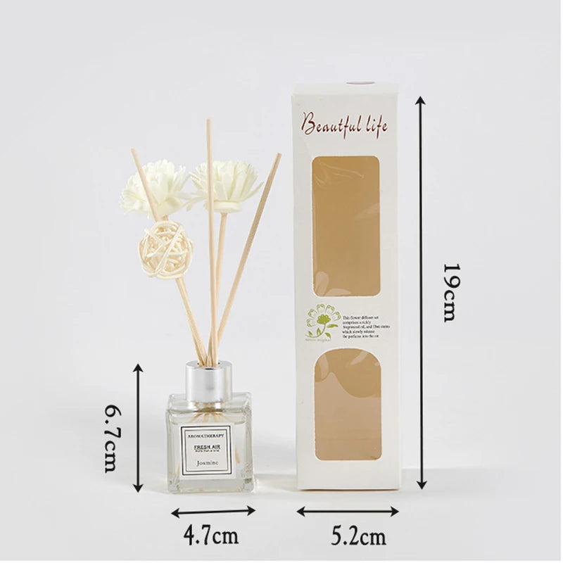 Y 50Ml Glass Difuser Essential Oil Rattan Dried Flowers Reed Diffusers Home Hotel Bedroom Aromatherapy Toilet Freshen Fragrance