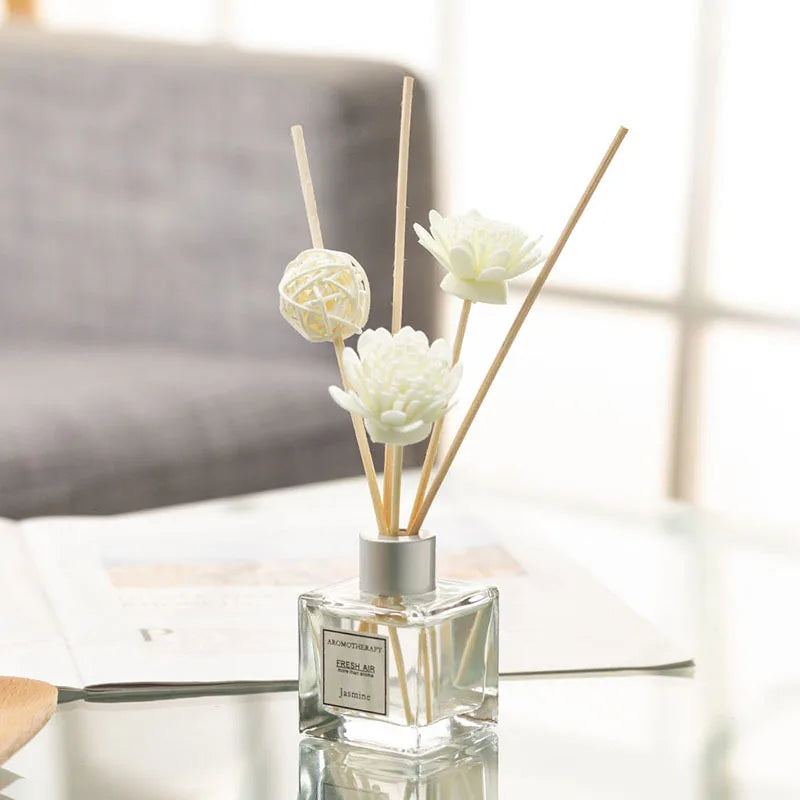 Y 50Ml Glass Difuser Essential Oil Rattan Dried Flowers Reed Diffusers Home Hotel Bedroom Aromatherapy Toilet Freshen Fragrance