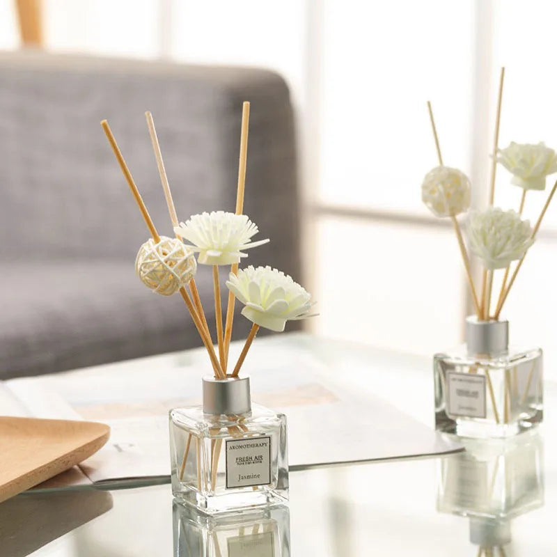 Y 50Ml Glass Difuser Essential Oil Rattan Dried Flowers Reed Diffusers Home Hotel Bedroom Aromatherapy Toilet Freshen Fragrance