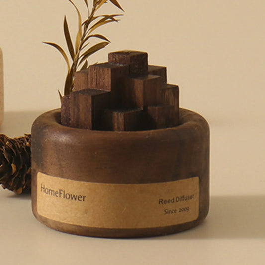 1Pcs Difuser Essential Oil Wood Scent Diffuser 2 Color Unique Wood Art Fireless Aroma Home Decoration